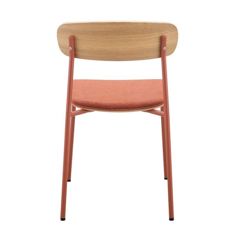 Lote de 2 sillas de metal, madera y tela