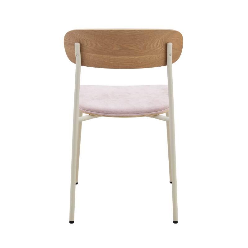 Lote de 2 sillas de metal, madera y tela (4/6)