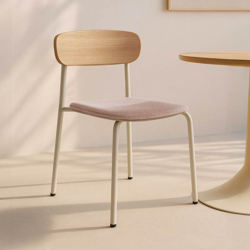 Lote de 2 sillas de metal, madera y tela