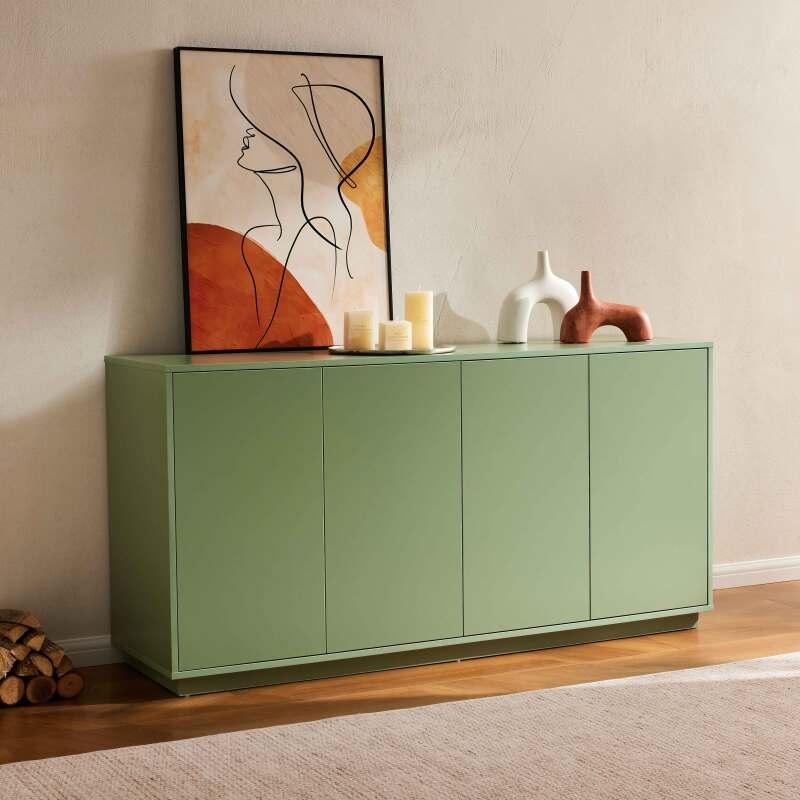 Aparador liso con 4 puertas, 160 cm