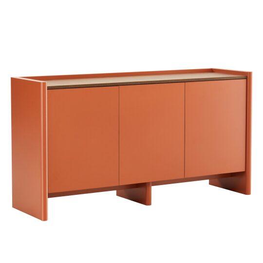 Aparador liso con 3 puertas, 140 cm