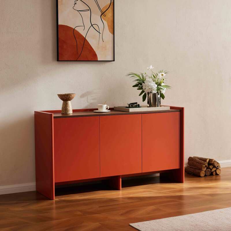 Aparador liso con 3 puertas, 140 cm