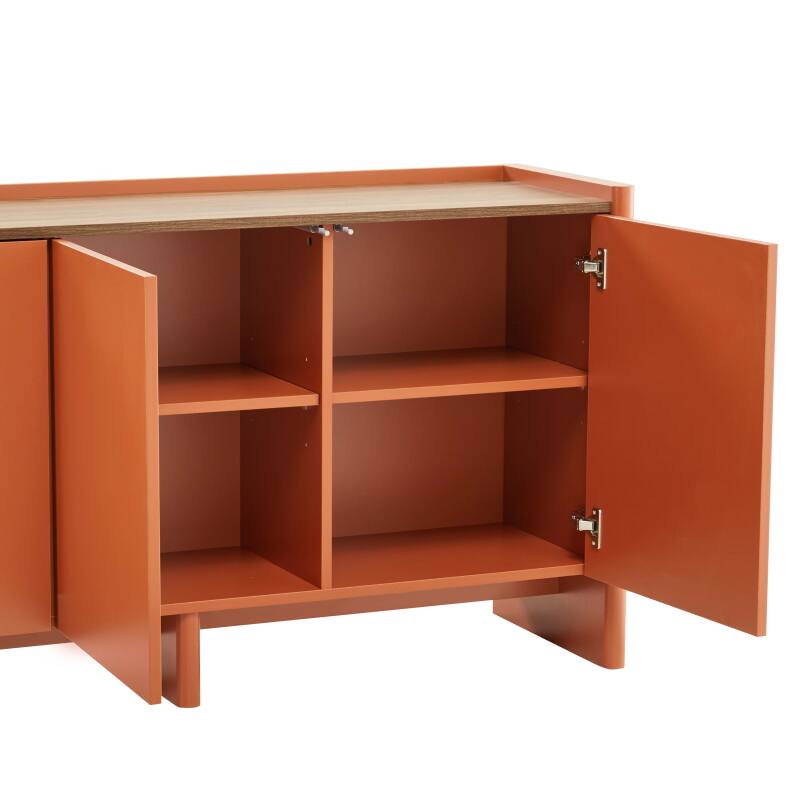 Aparador liso con 3 puertas, 140 cm