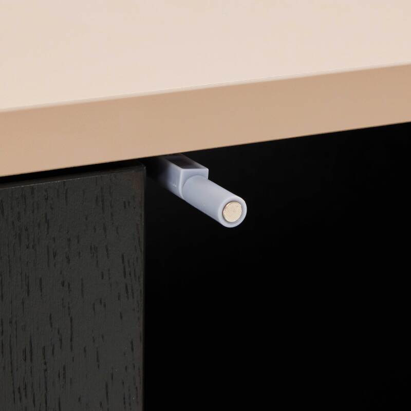 Aparador efecto madera con 3 puertas, 140 cm