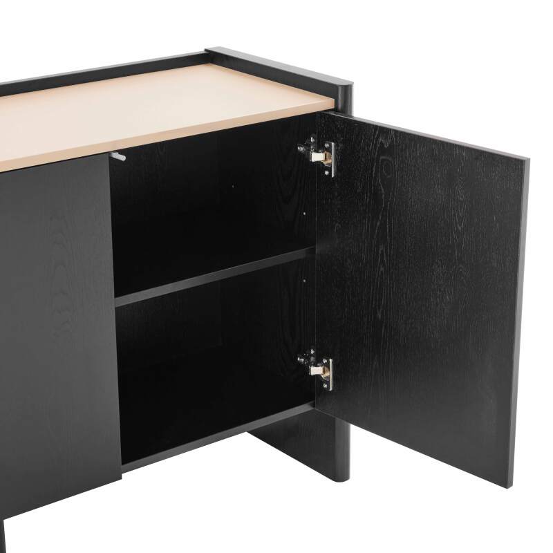 Aparador efecto madera con 3 puertas, 140 cm