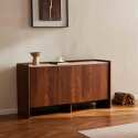 Aparador efecto madera con 3 puertas, 140 cm