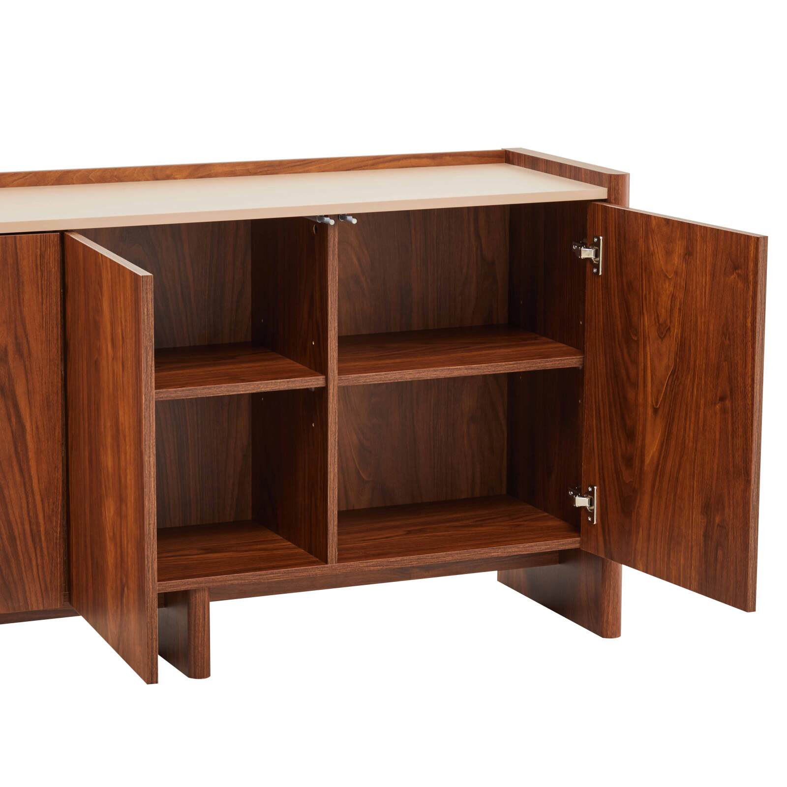 Aparador efecto madera con 3 puertas, 140 cm