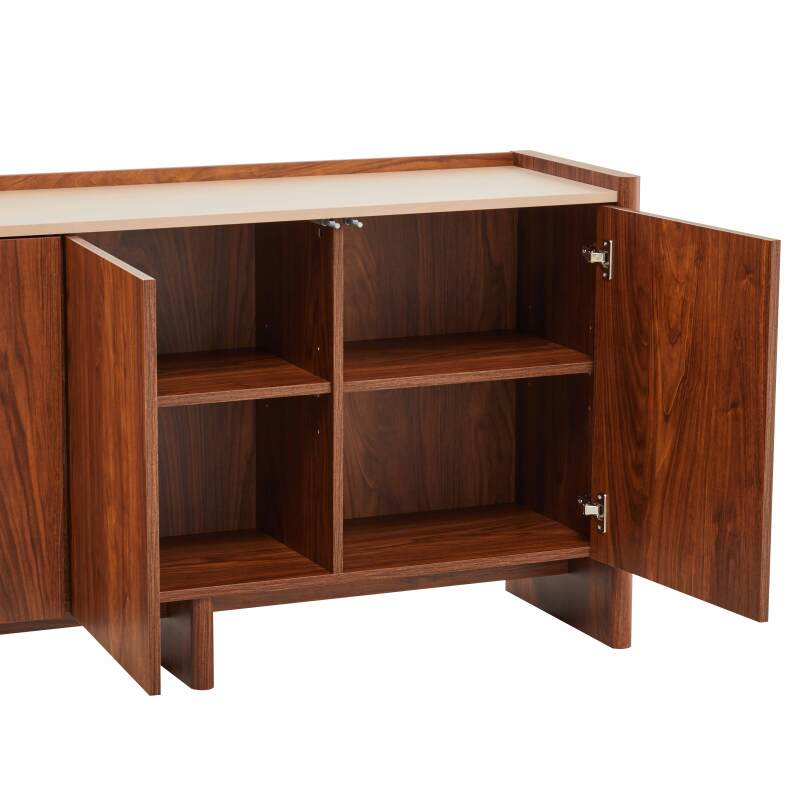 Aparador efecto madera con 3 puertas, 140 cm (5/7)