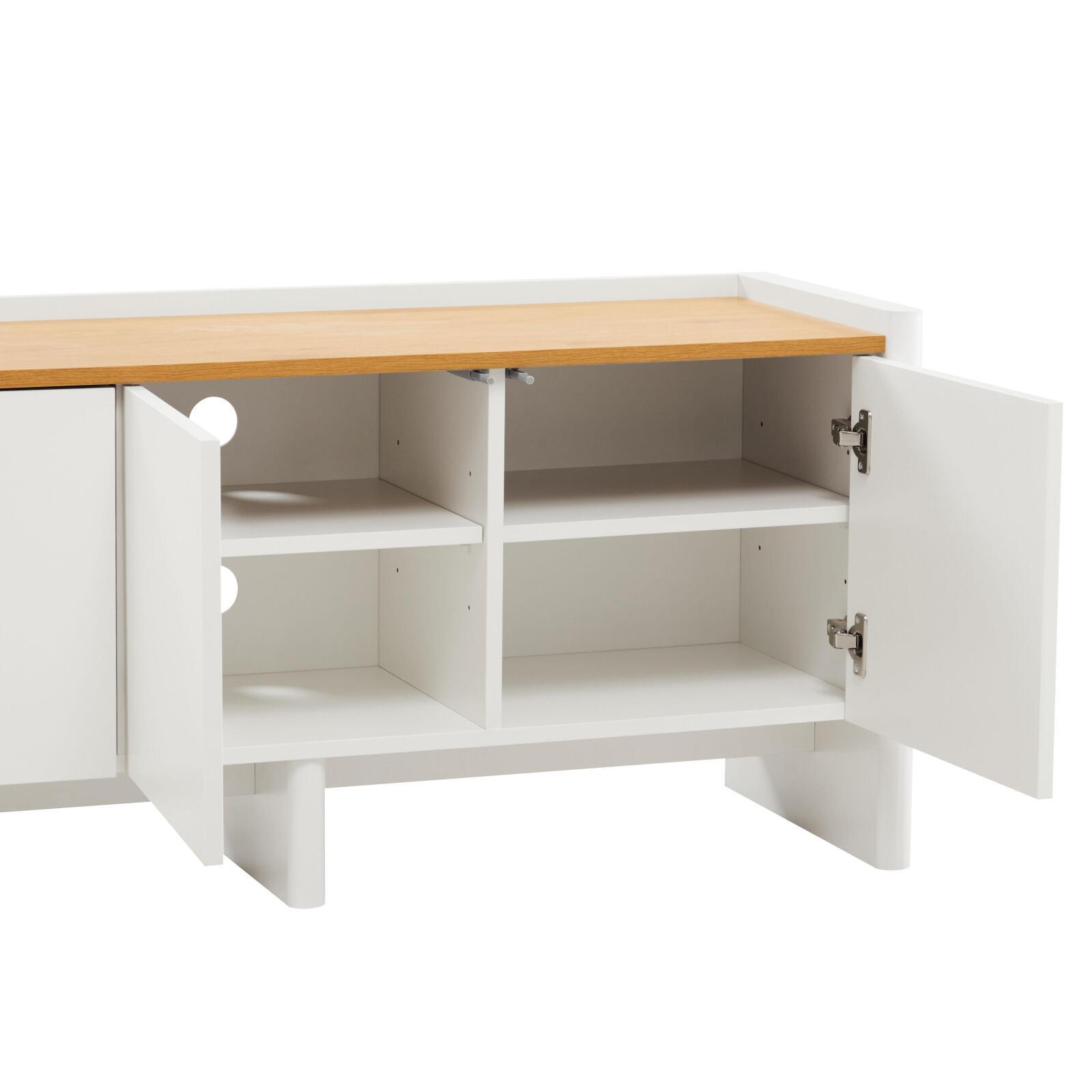 Mueble TV liso de 120 cm de estilo retro minimalista