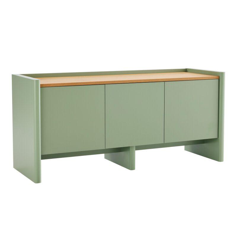 Mueble TV liso de 120 cm de estilo retro minimalista