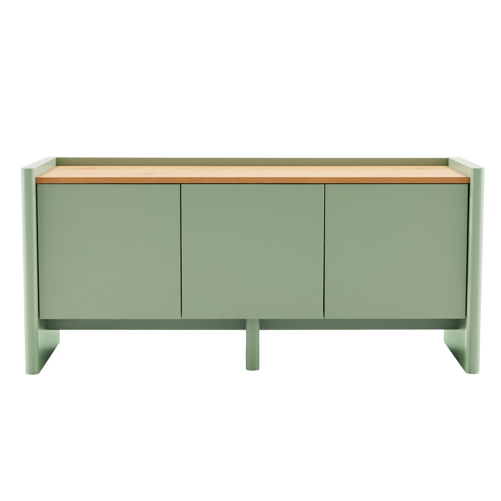 Mueble TV liso de 120 cm de estilo retro minimalista