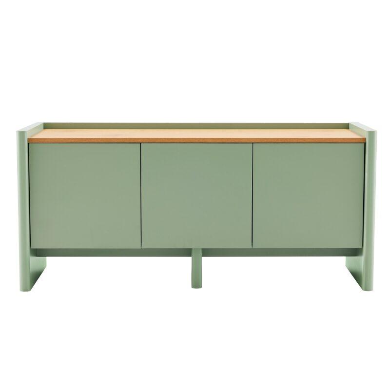 Mueble TV liso de 120 cm de estilo retro minimalista (2/7)