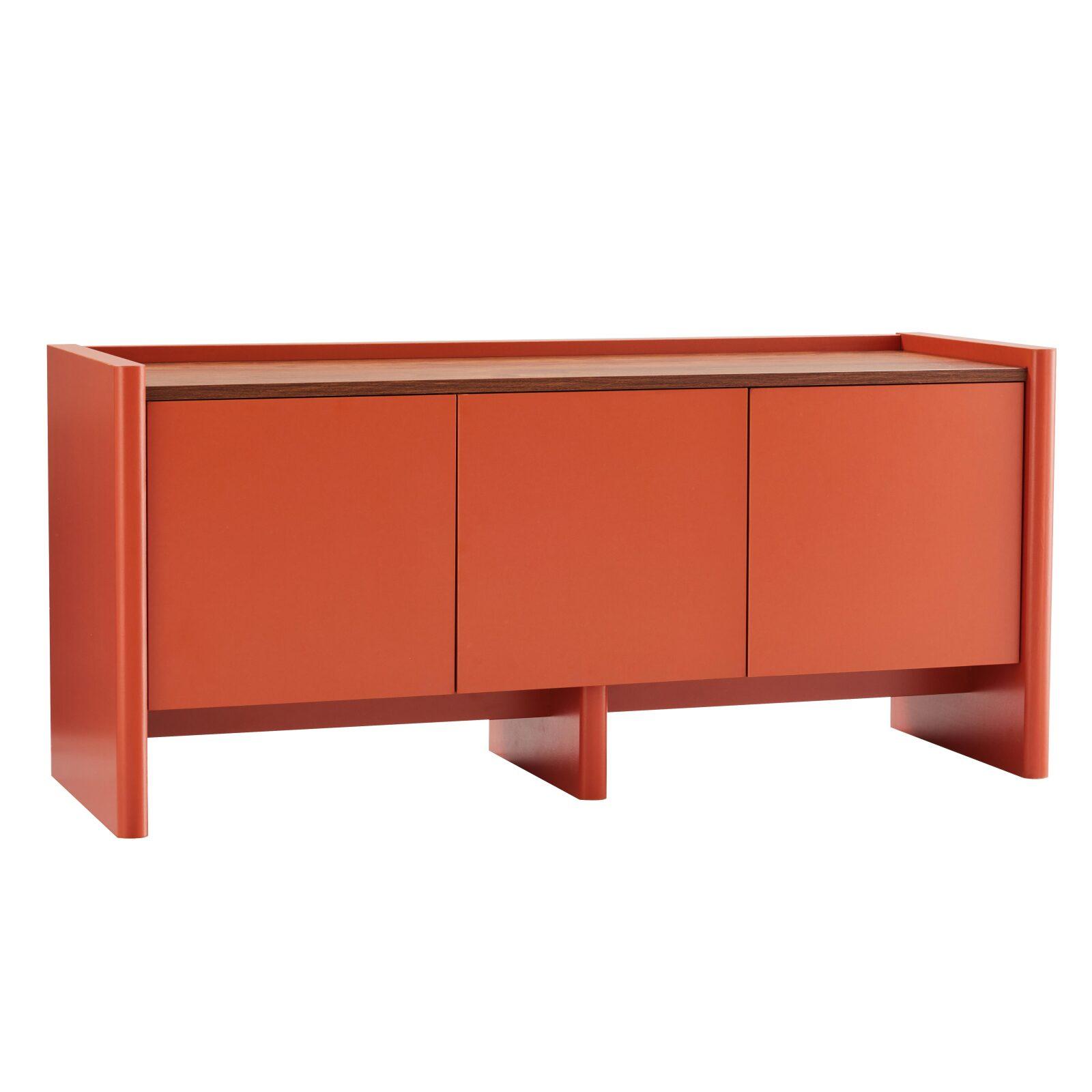 Mueble TV liso de 120 cm de estilo retro minimalista