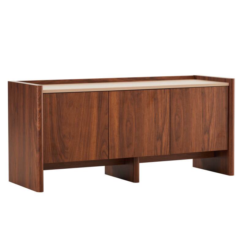 Mueble de TV con efecto madera de 120 cm y un diseño elegante.