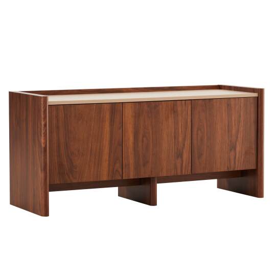 Mueble TV de efecto madera 120 cm con estante | Oviala