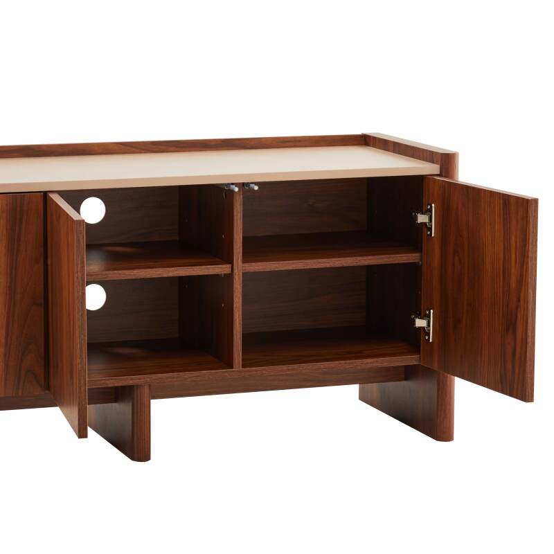Mueble de TV con efecto madera de 120 cm y un diseño elegante. (6/8)