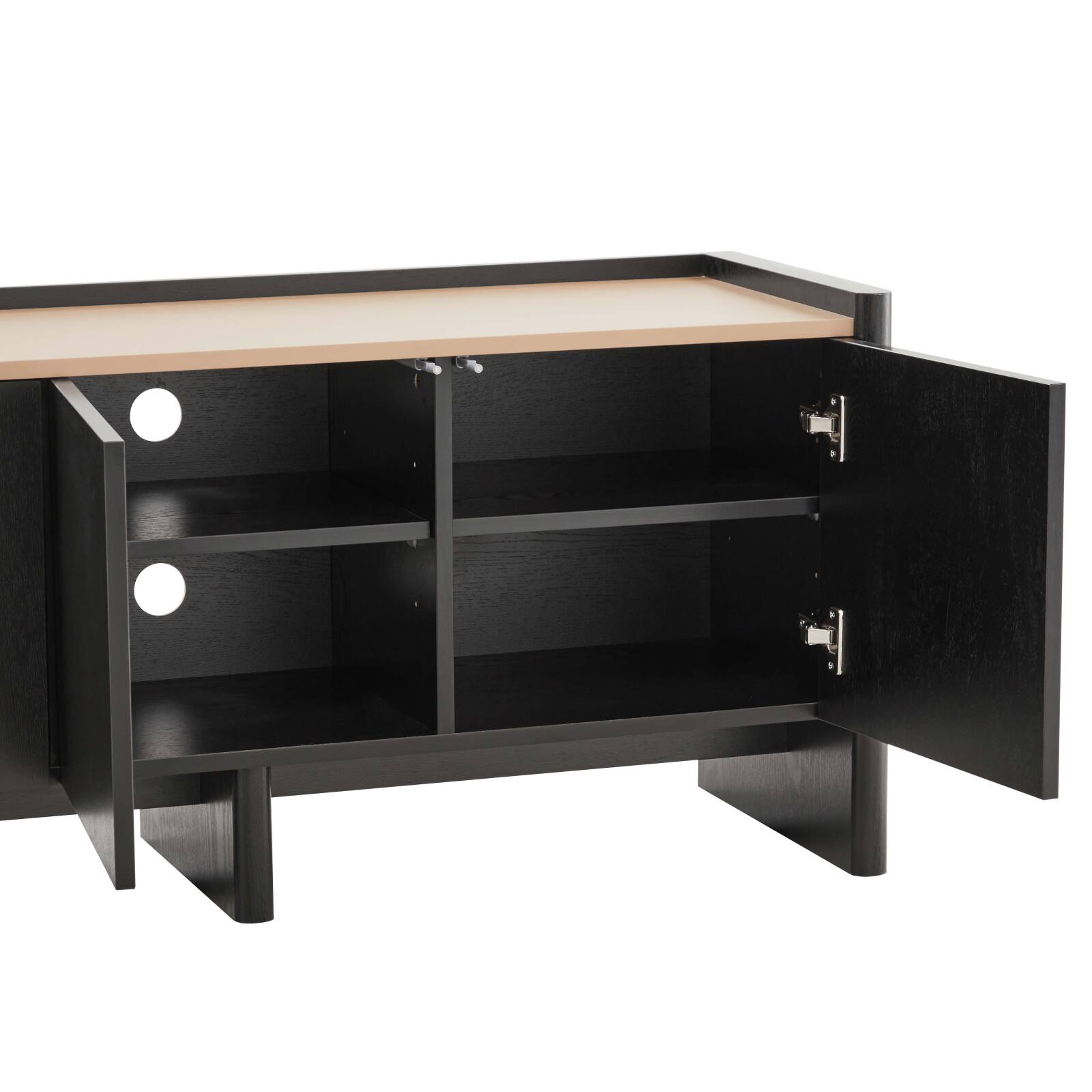 Mueble de TV con efecto madera de 120 cm y un diseño elegante.