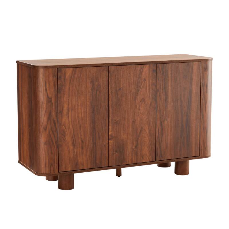 Aparador efecto madera con 3 puertas, 120 cm