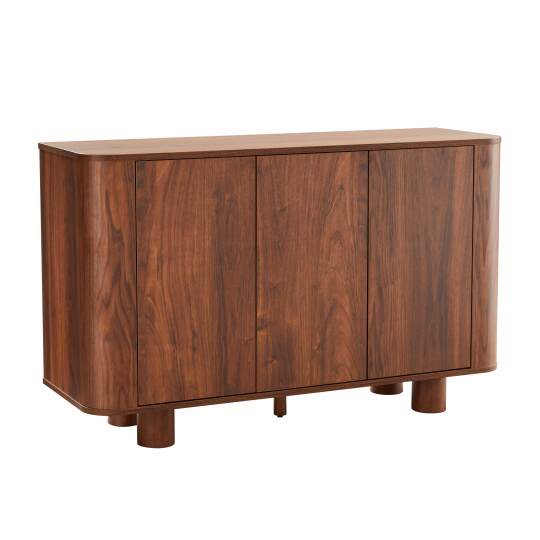 Aparador efecto madera con 3 puertas, 120 cm