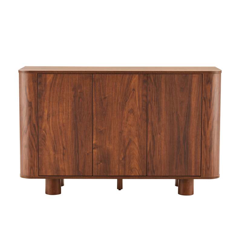 Aparador efecto madera con 3 puertas, 120 cm (4/8)