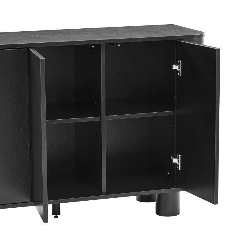 Aparador efecto madera con 3 puertas, 120 cm