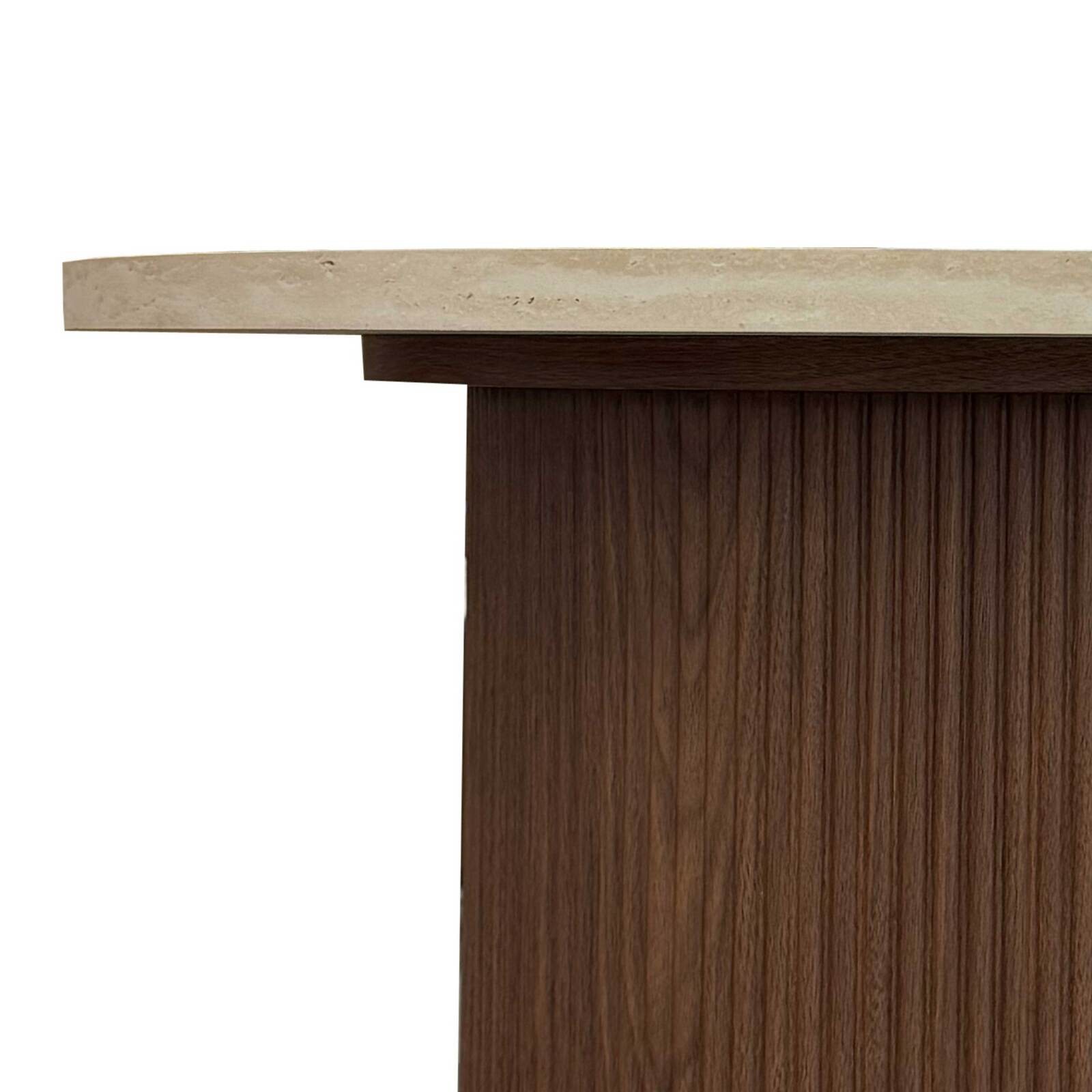 Mesa de centro efecto madera oscura redonda Ø70 x 45 cm