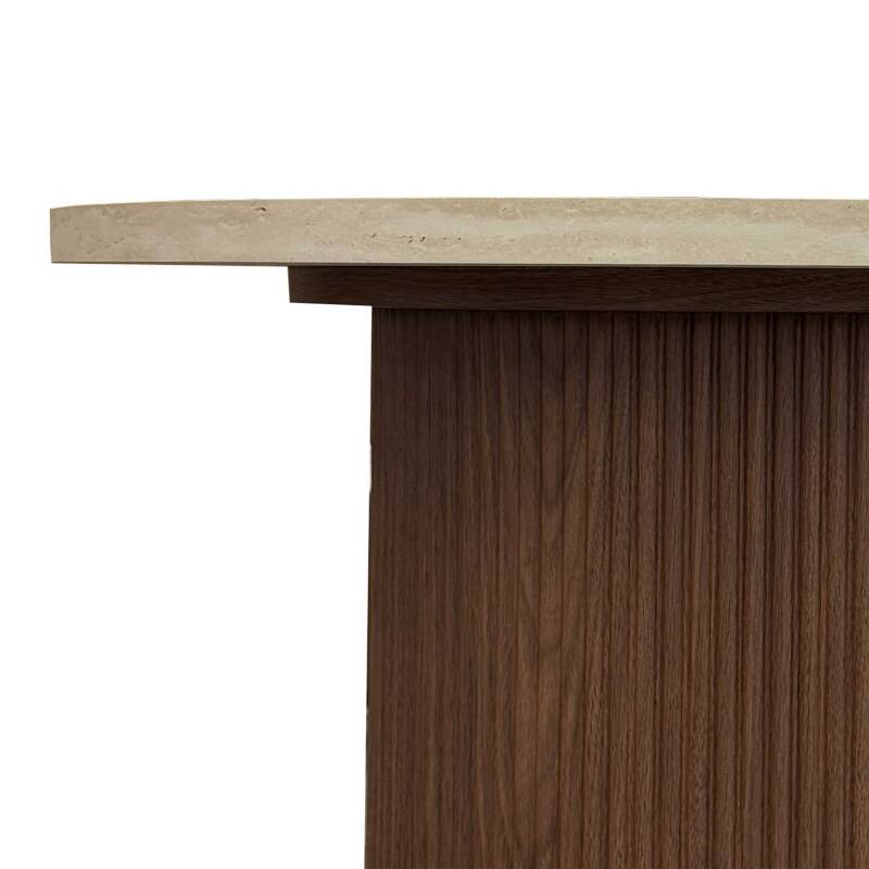 Mesa de centro efecto madera oscura redonda Ø70 x 45 cm