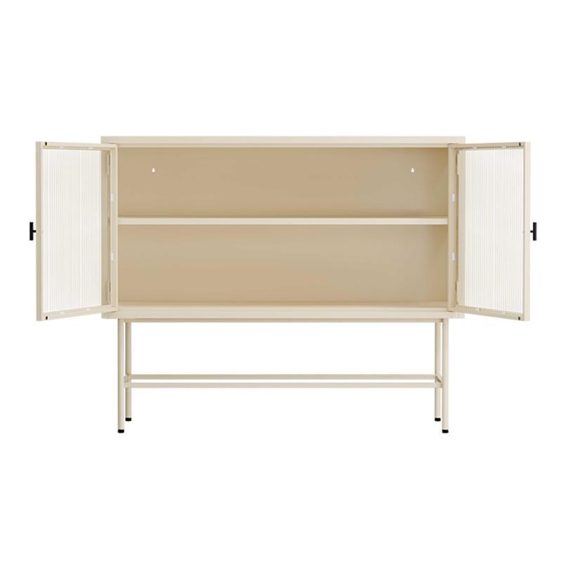 Aparador de metal y cristal 2 puertas 110 cm (3/8)