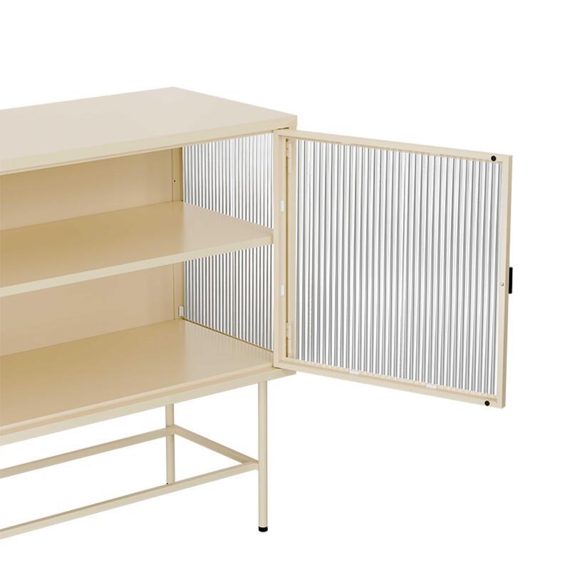 Aparador de metal y cristal 2 puertas 110 cm (4/8)