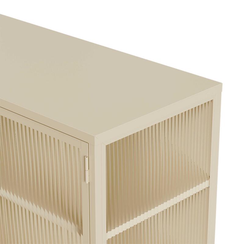 Aparador de metal y cristal 2 puertas 110 cm (5/8)