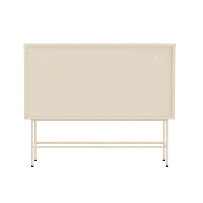 Aparador de metal y cristal 2 puertas 110 cm (7/8)