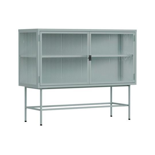 Aparador de metal y cristal 2 puertas 110 cm