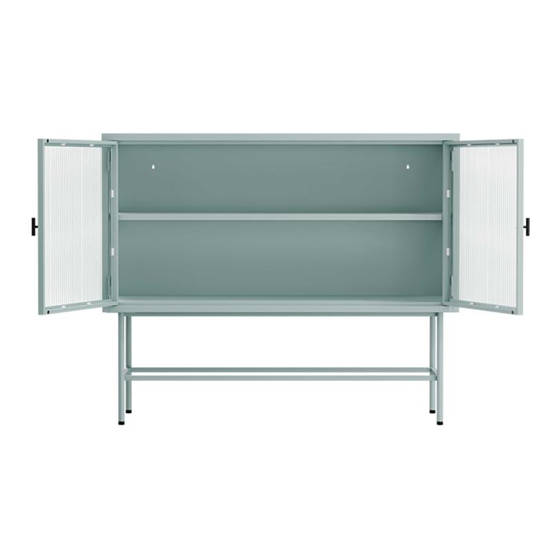 Aparador de metal y cristal 2 puertas 110 cm