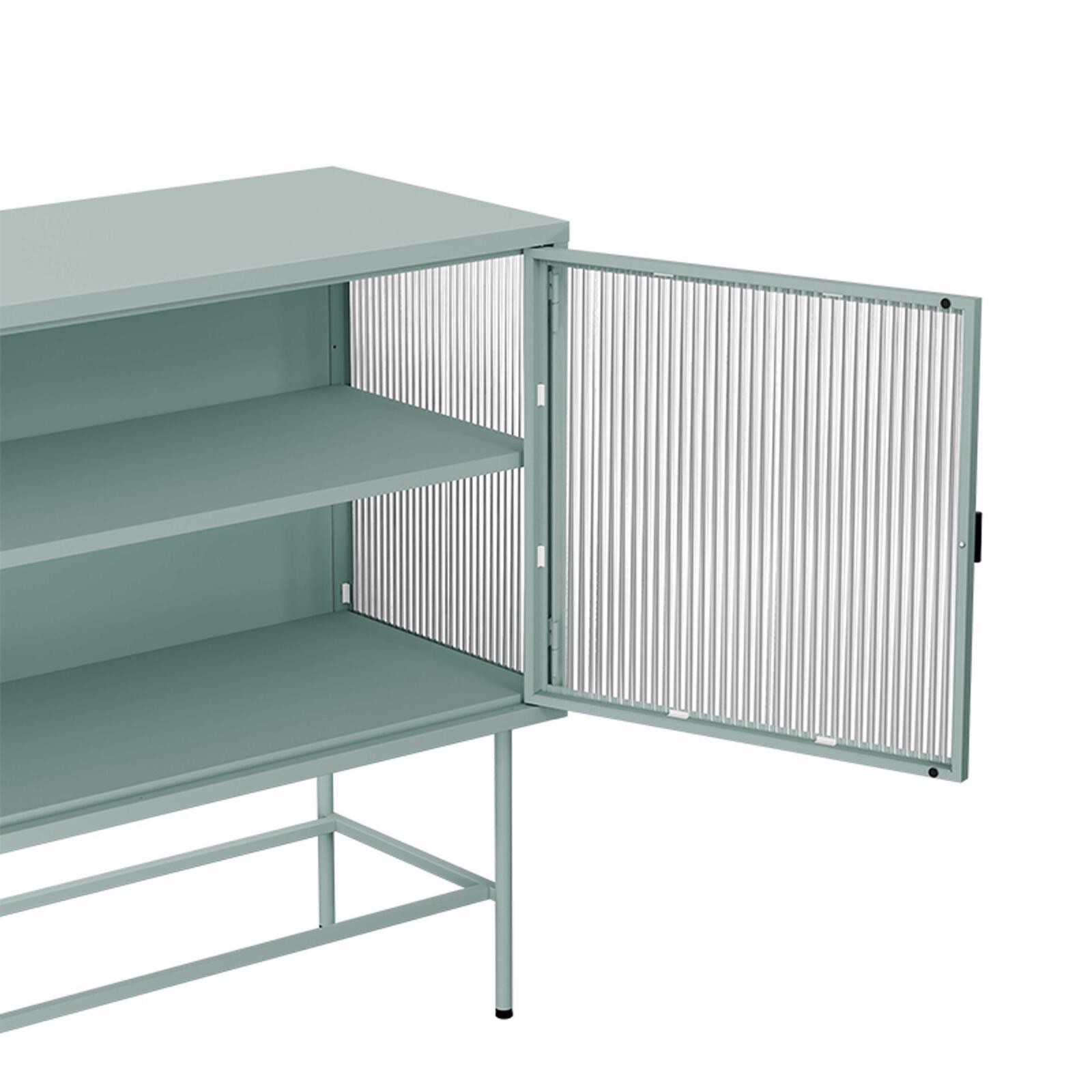 Aparador de metal y cristal 2 puertas 110 cm