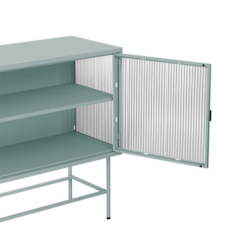 Aparador de metal y cristal 2 puertas 110 cm