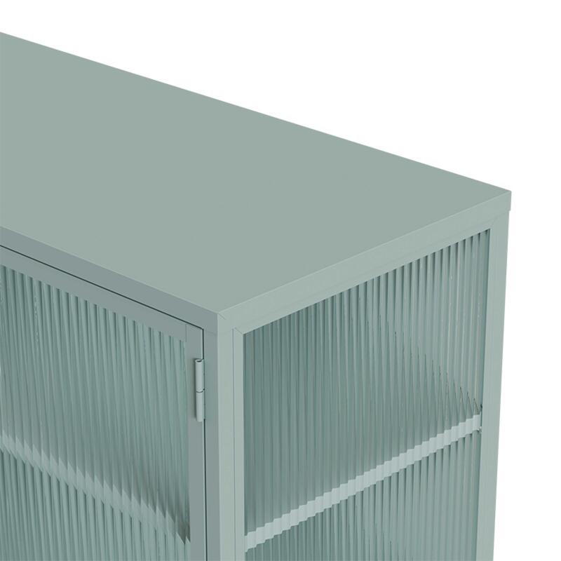 Aparador de metal y cristal 2 puertas 110 cm