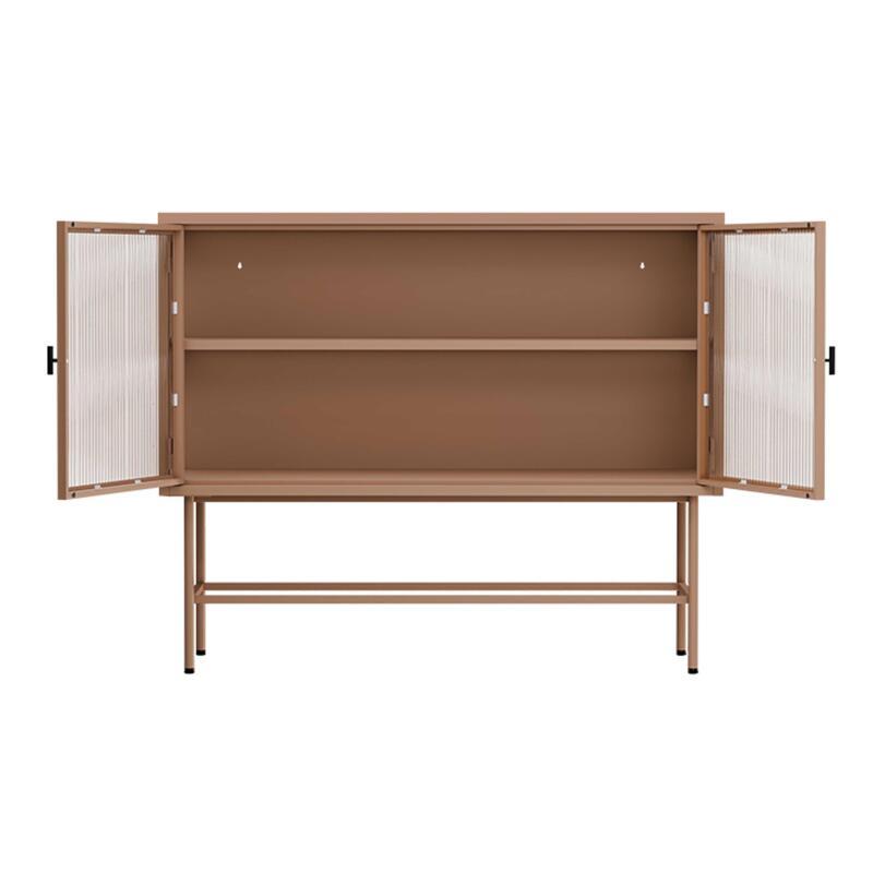 Aparador de metal y cristal 2 puertas 110 cm