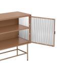 Aparador de metal y cristal 2 puertas 110 cm
