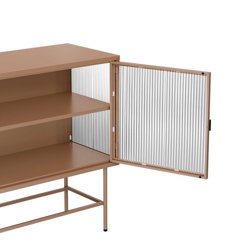 Aparador de metal y cristal 2 puertas 110 cm