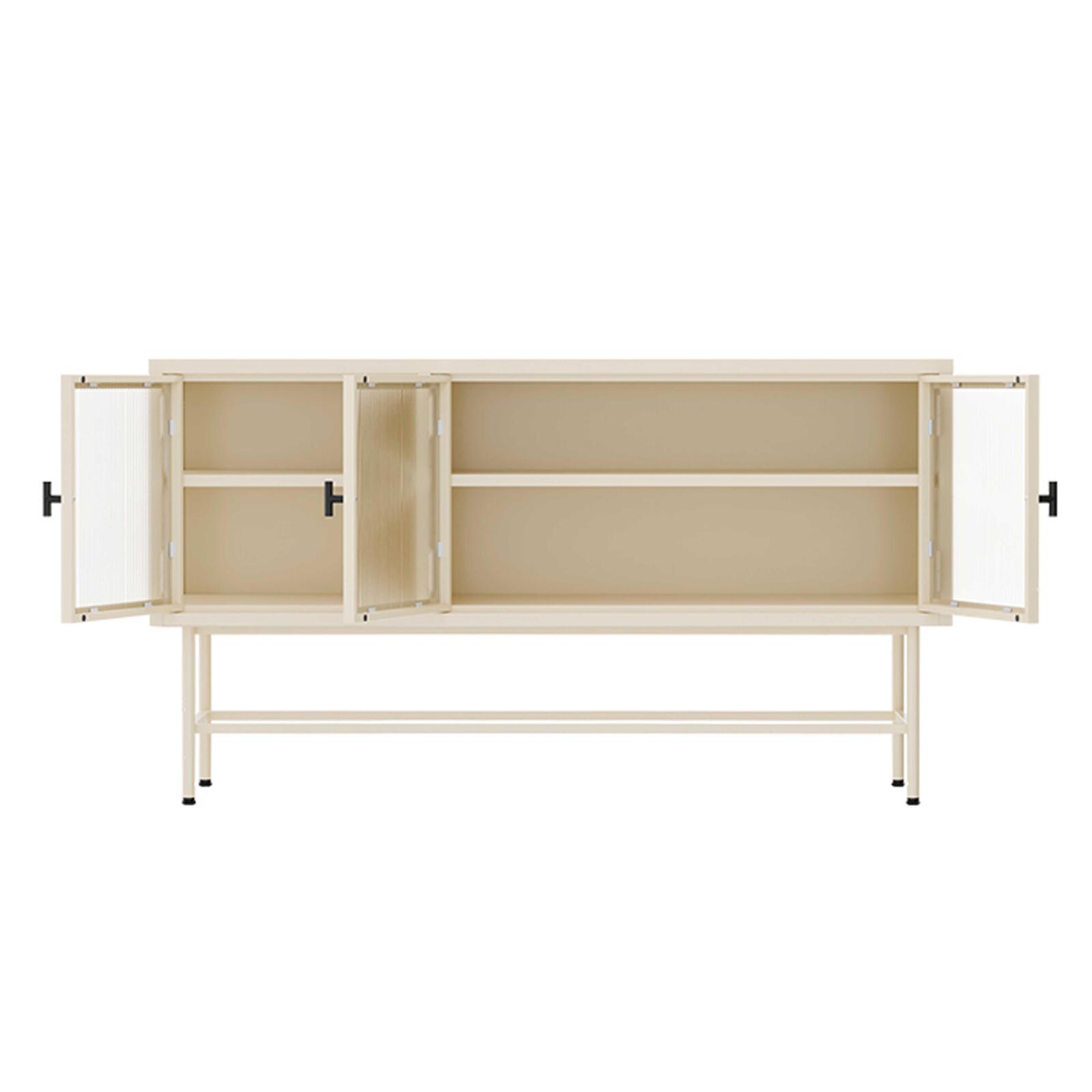 Aparador de metal y cristal 3 puertas 120 cm