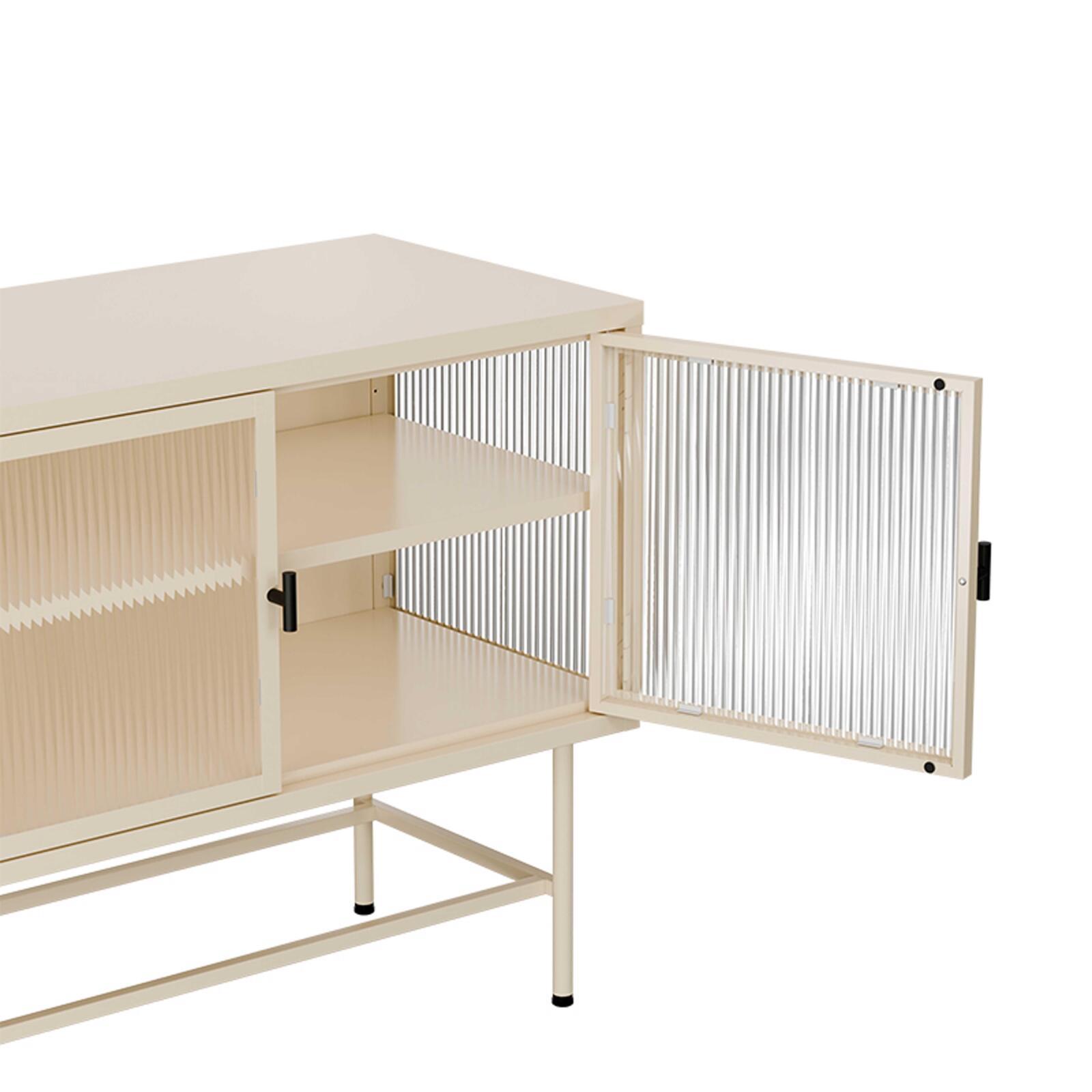 Aparador de metal y cristal 3 puertas 120 cm