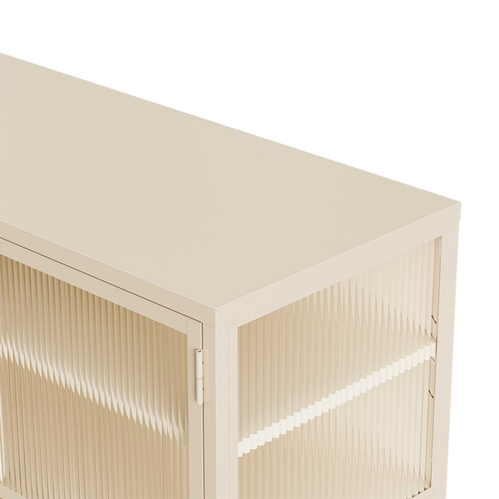 Aparador de metal y cristal 3 puertas 120 cm