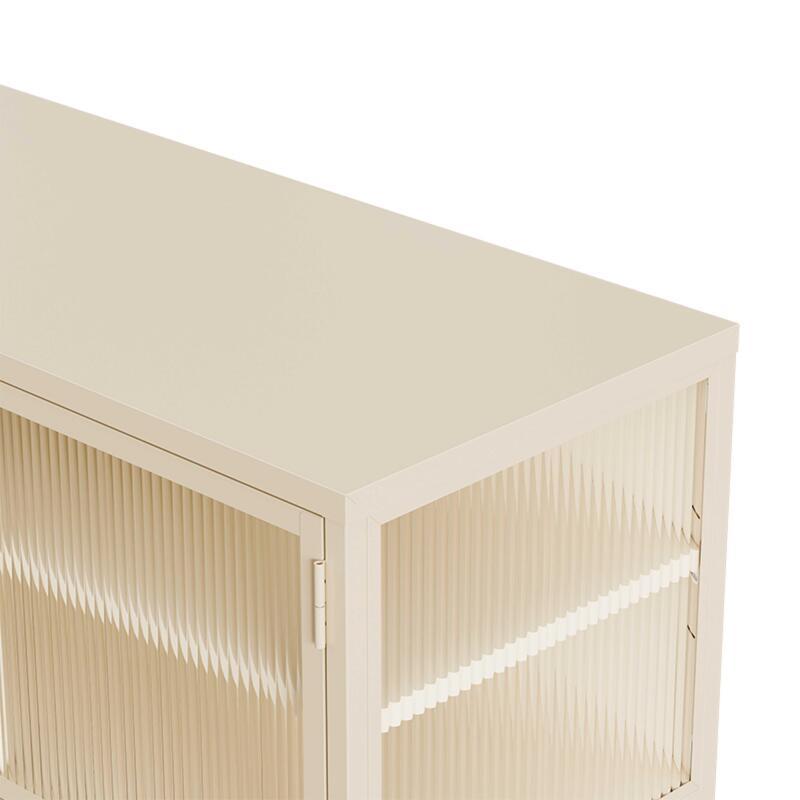 Aparador de metal y cristal 3 puertas 120 cm
