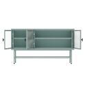 Aparador de metal y cristal 3 puertas 120 cm