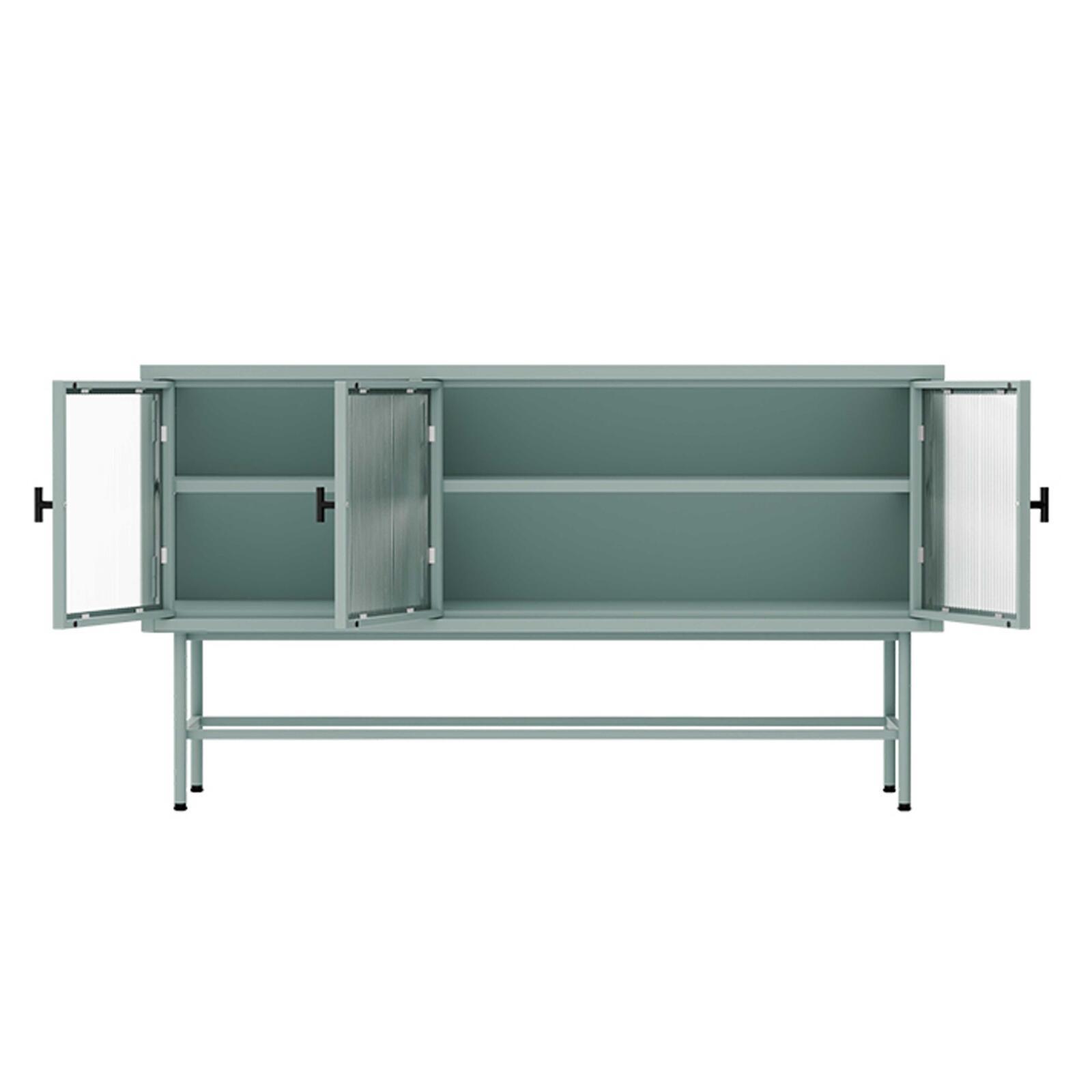 Aparador de metal y cristal 3 puertas 120 cm