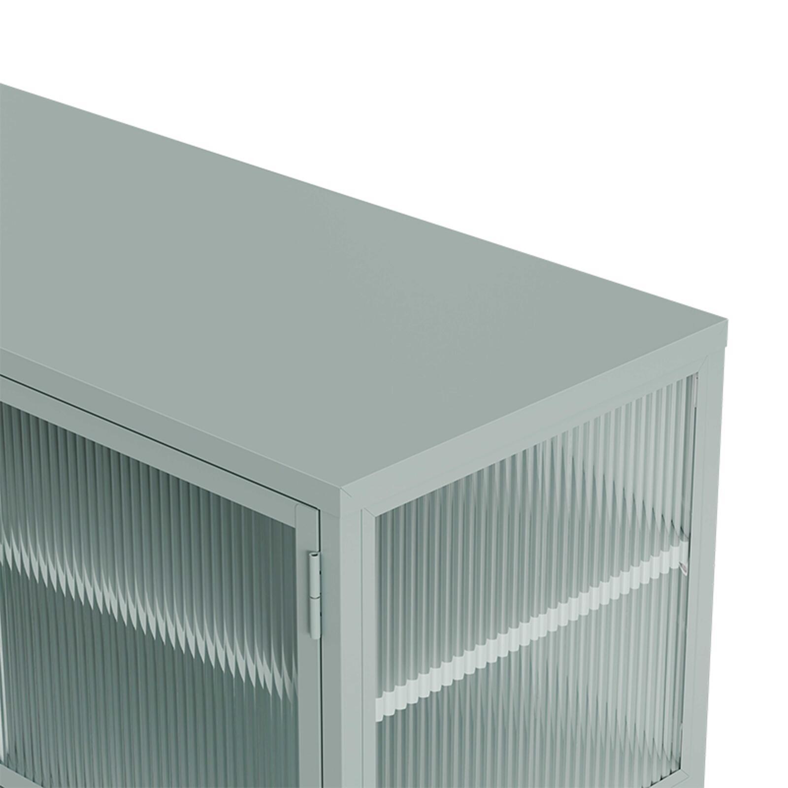 Aparador de metal y cristal 3 puertas 120 cm