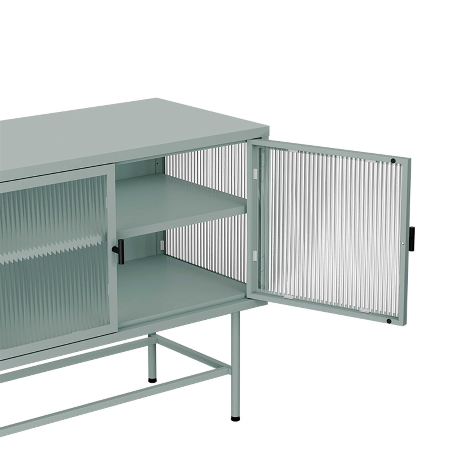 Aparador de metal y cristal 3 puertas 120 cm