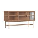 Aparador de metal y cristal 3 puertas 120 cm