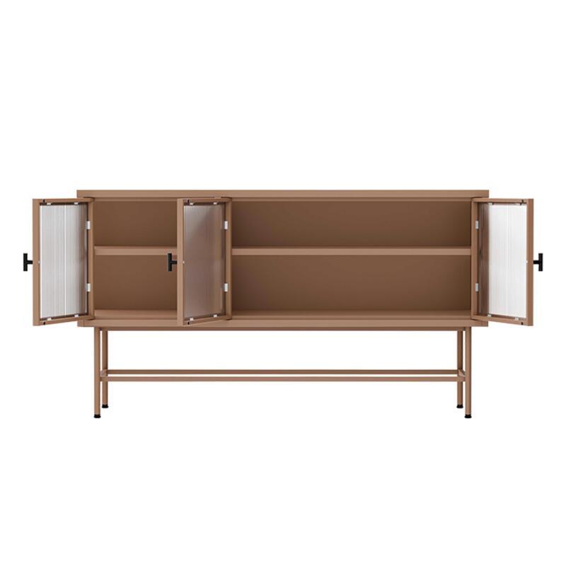 Aparador de metal y cristal 3 puertas 120 cm
