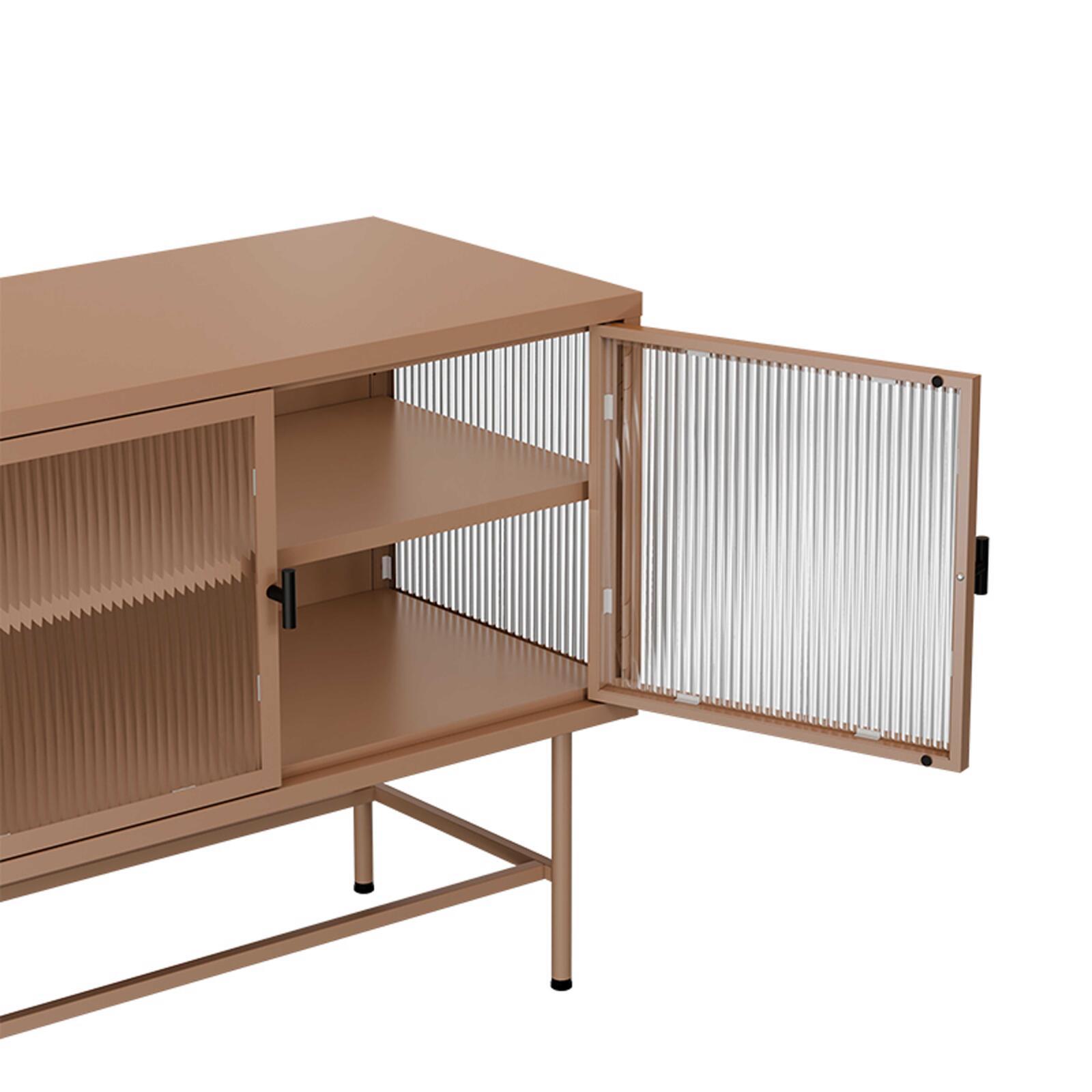 Aparador de metal y cristal 3 puertas 120 cm